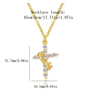 Colgante "Cruz Coronada" Chapado Oro 18k.
