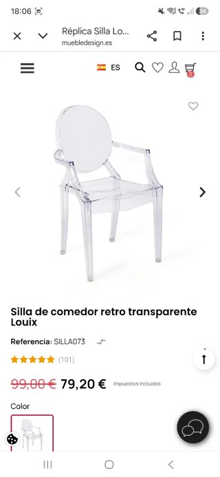 Conjunto 4 Sillas Louise Ghost Transparentes