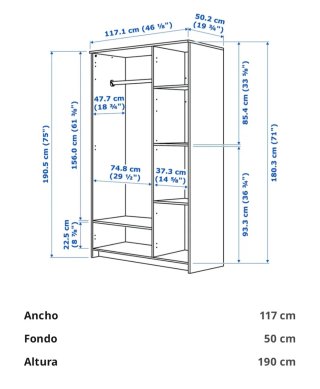 Armario Ikea 3 puertas con espejo