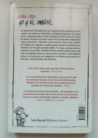 Libro Yo y el Imbécil - Elvira Lindo