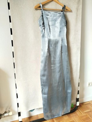 Vestido fiesta Roberto Verino gris plata T.36/34