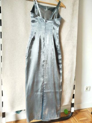 Vestido fiesta Roberto Verino gris plata T.36/34