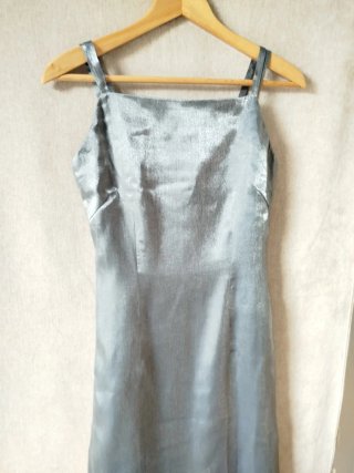 Vestido fiesta Roberto Verino gris plata T.36/34