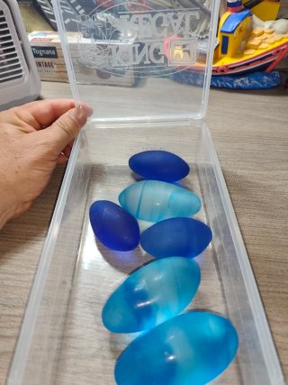Adornos para Acuario huevos cristal Azul  Turquess