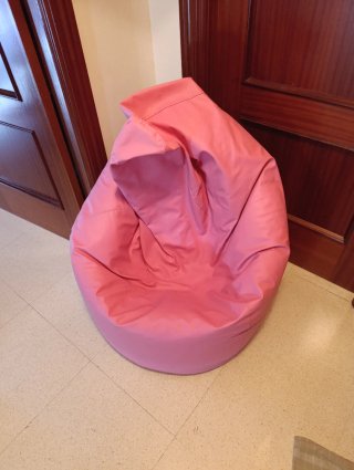 Puff rosa poliéster