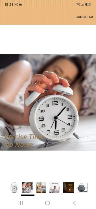 Reloj despertador analógico negro y plateado nuevo
