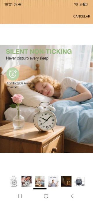 Reloj despertador analógico negro y plateado nuevo