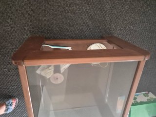 Mesa de salón madera y cristal