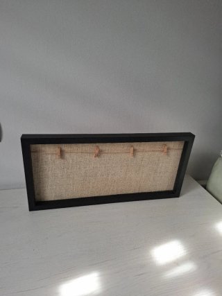 Marco de fotos de yute y madera