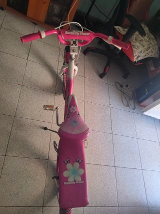 Bicicleta Niña Rosa Butterfly Flower