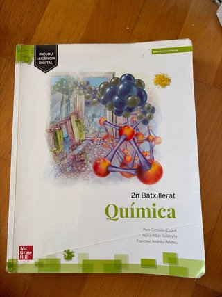 Libros de Química 1° y 2° de Bach (Cataluña).