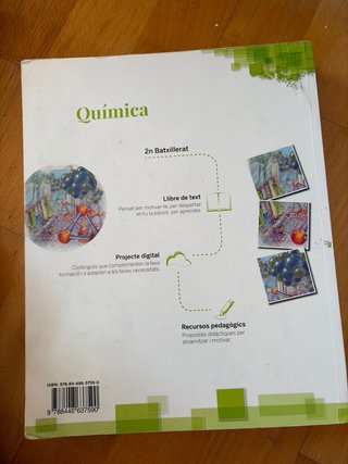 Libros de Química 1° y 2° de Bach (Cataluña).