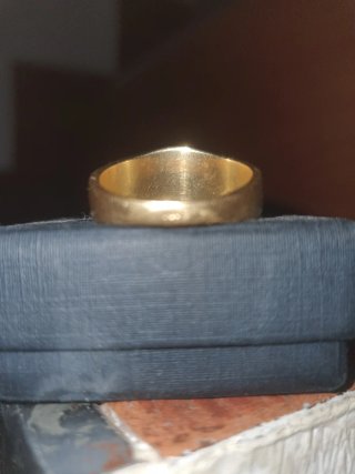 Anillo Sello Oro 18k (7,50g) Piedra Blanca
