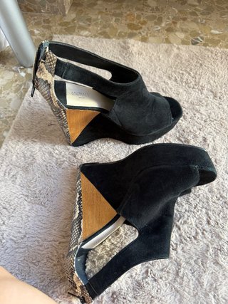 Sandalias cuña alta Animale negras Talla 41 (EU)