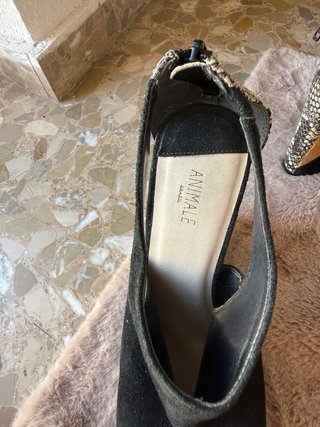 Sandalias cuña alta Animale negras Talla 41 (EU)