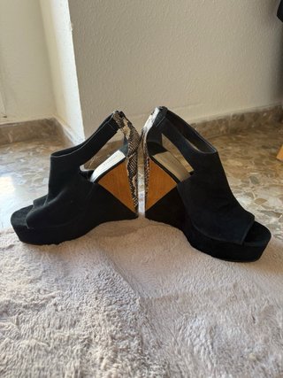 Sandalias cuña alta Animale negras Talla 41 (EU)