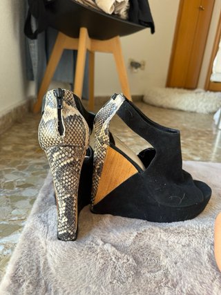 Sandalias cuña alta Animale negras Talla 41 (EU)