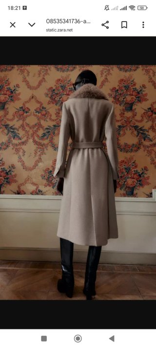 Abrigo Zara Talla L Marrón