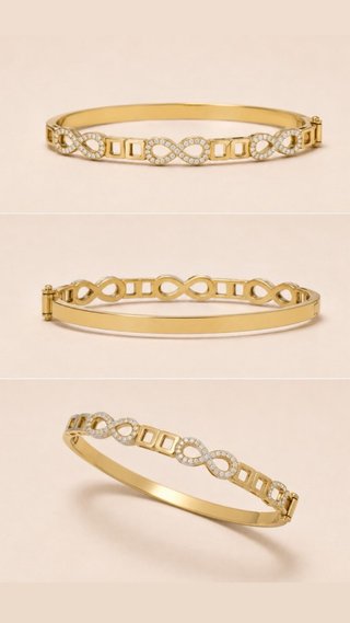 Pulsera Infinito Oro con Circonitas