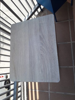 Mesa plegable madera gris patas metal