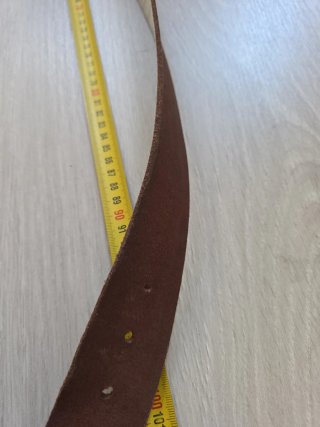 Cinturón 120cm de cuero blanco rústico