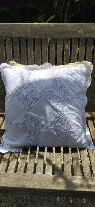 Par de fundas de cojín crochet