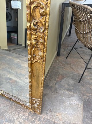 Espejo Antiguo Dorado Marco Tallado