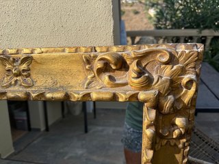 Espejo Antiguo Dorado Marco Tallado