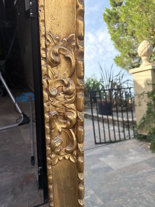 Espejo Antiguo Dorado Marco Tallado