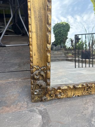 Espejo Antiguo Dorado Marco Tallado