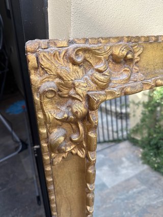 Espejo Antiguo Dorado Marco Tallado