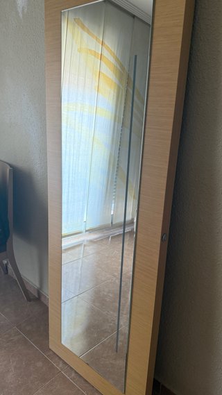 Espejo Madera Haya con Luz