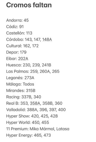 Cambio cromos LaLiga Hypermotion