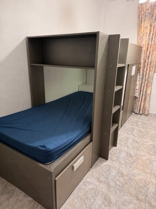 Dormitorio niño cama nido con armario y cajones