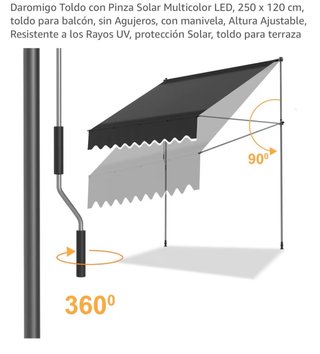 Toldo Balcón 300x200cm Beige remate en blanco