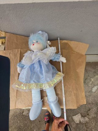 Muñeco payaso azul vintage  67 cm