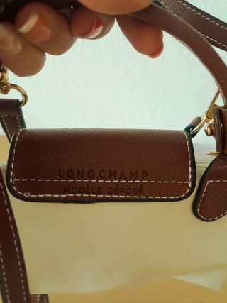 Bolso Longchamp Doble Asa Marrón y Blanco
