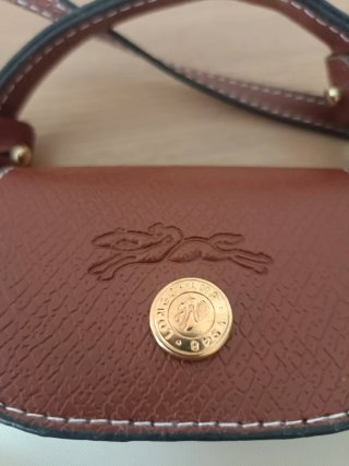 Bolso Longchamp Doble Asa Marrón y Blanco