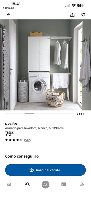 Mueble Estantería Lavadora/WC Blanco