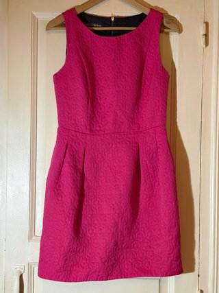 Vestido Fucsia Jacquard Fiesta Talla 38