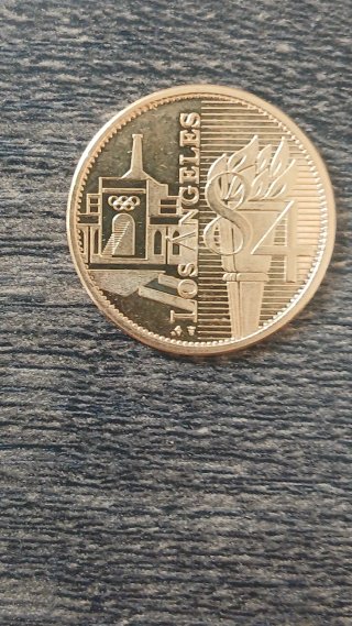 Medalla banda de oro  XX Juegos Olímpicos Los Ánge
