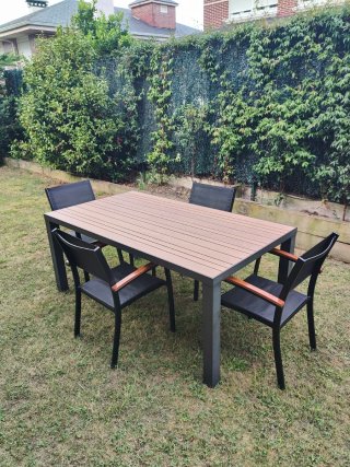 Silla de jardín metal y madera