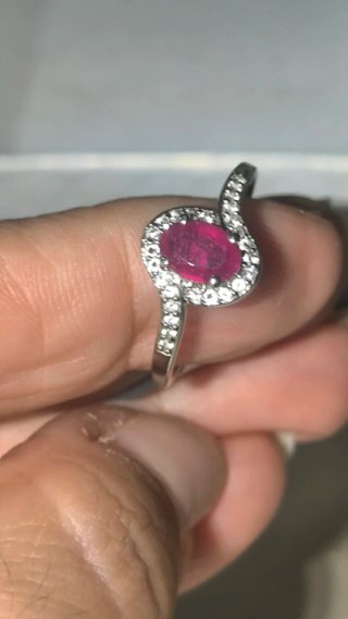 Anillo Plata Ley Rubí Diamante Topacios