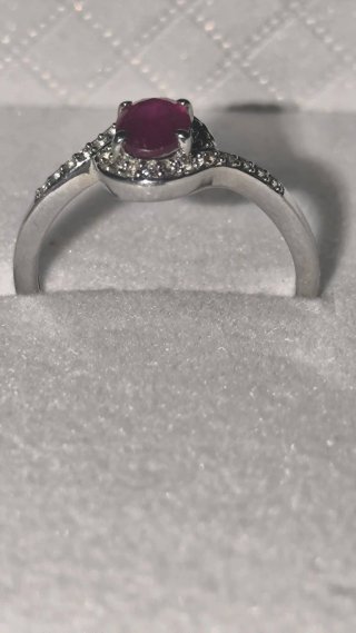 Anillo Plata Ley Rubí Diamante Topacios