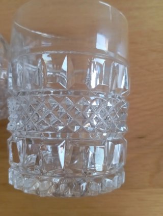 Conjunto de 5 vasos de cristal tallado