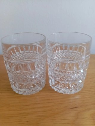 Conjunto de 5 vasos de cristal tallado
