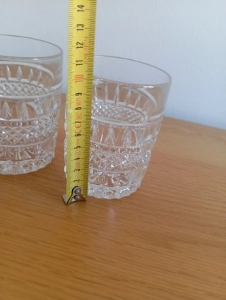 Conjunto de 5 vasos de cristal tallado