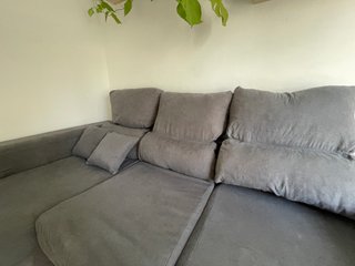 Sofá cama gris tela