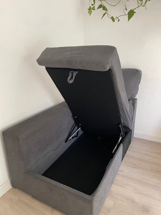 Sofá cama gris tela