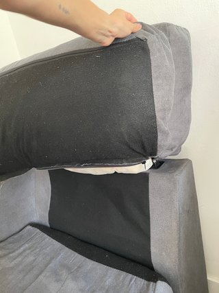 Sofá cama gris tela